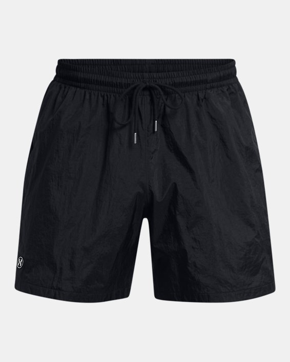 Men's UA Crinkle Woven Volley Shorts in Black image number 4